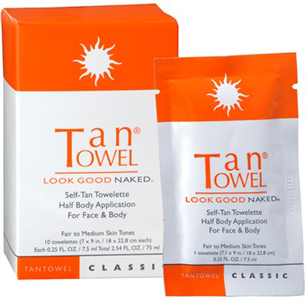 TanTowel Self-Tan Towelette Half Body Application Classic-Tan Towel Self-Tan Towelette Half Body Application